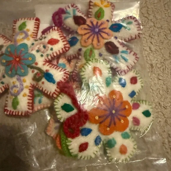 Colorful Felt Snowflake Ornaments - Picture 2 of 5